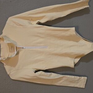 Womans  Beige Zip-Up Sweater